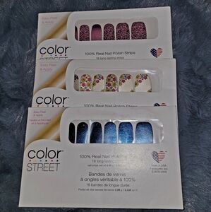 3 Brand New Color Street Nail Wrap Strips